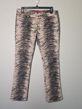 Jaded London Beige & Black Tiger-Print Bootcut Jeans
